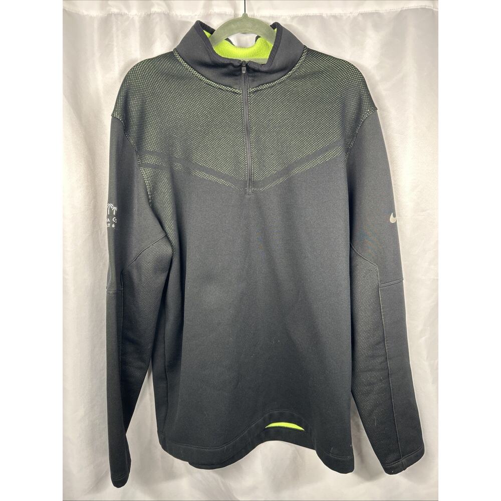 Nike Golf Sweater Men Small Black Tour Performance 1/4 Zip Pullover Adult L